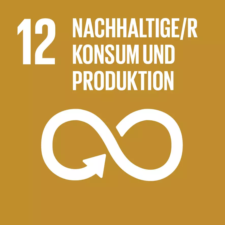 Piktogramm zu SDG - Nachhaltigkeitsziel 12: Nachhaltige/r Konsum und Produktion