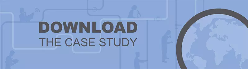 Blue button for downloading case study